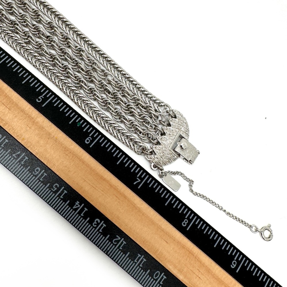 Monet Multi-Chain Silvertone Textured Bracelet - Picture 12 of 13
